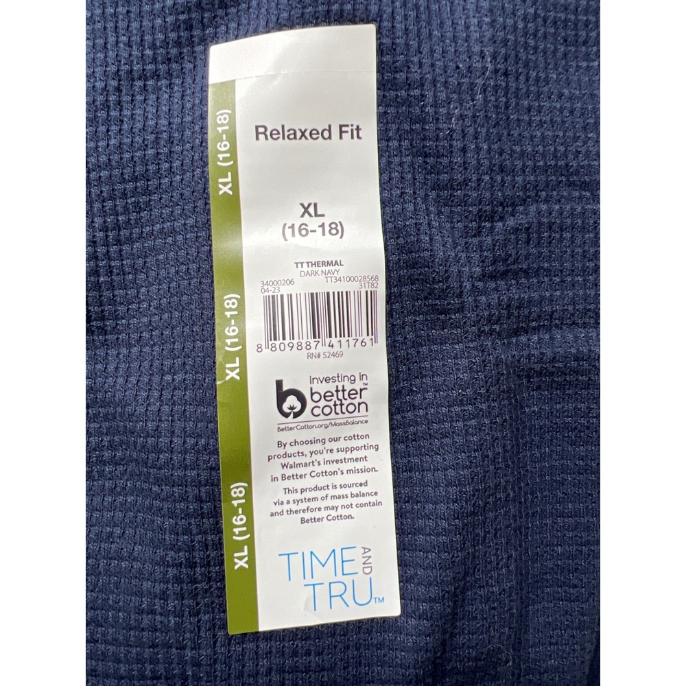Time and Tru Mens XL Long Sleeve Shirt Bundle Thermal Waffle‎ Relaxed Fit 4 Pack - Picture 3 of 4